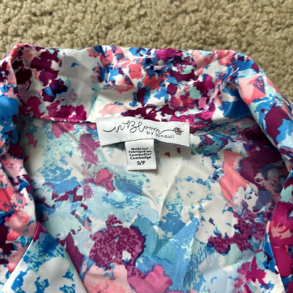 In Bloom by Jonquil Silk Floral Pajama Set - Size Small - Picture 8 of 9